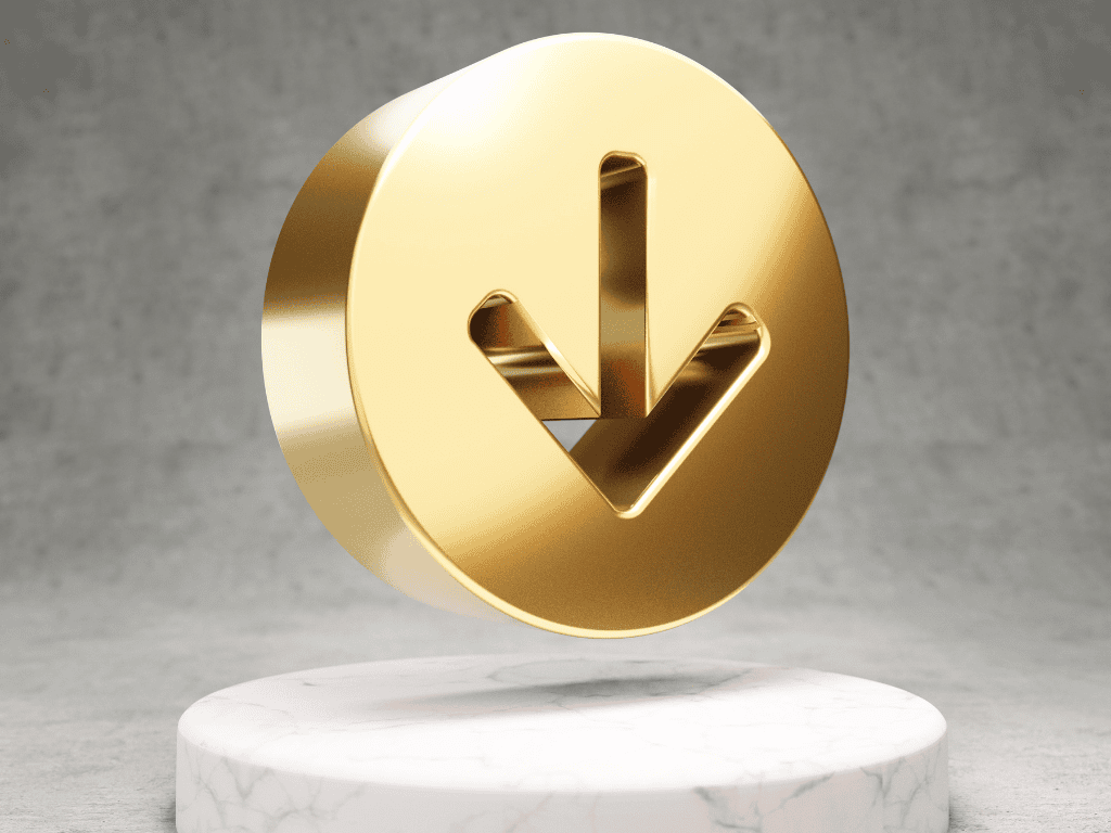 Download icon for luxury property guide in Nice with gold arrow symbol